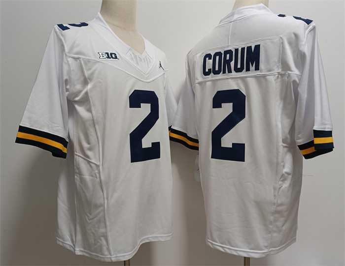 Mens Michigan Wolverines #2 CORUM White 2023 F.U.S.E. Stitched Jersey->->NCAA Jersey
